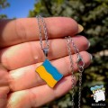 Кулон Прапор України 18*13 мм. Xuping покриття родієм та емаллю 